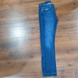 slim straight blue jeans